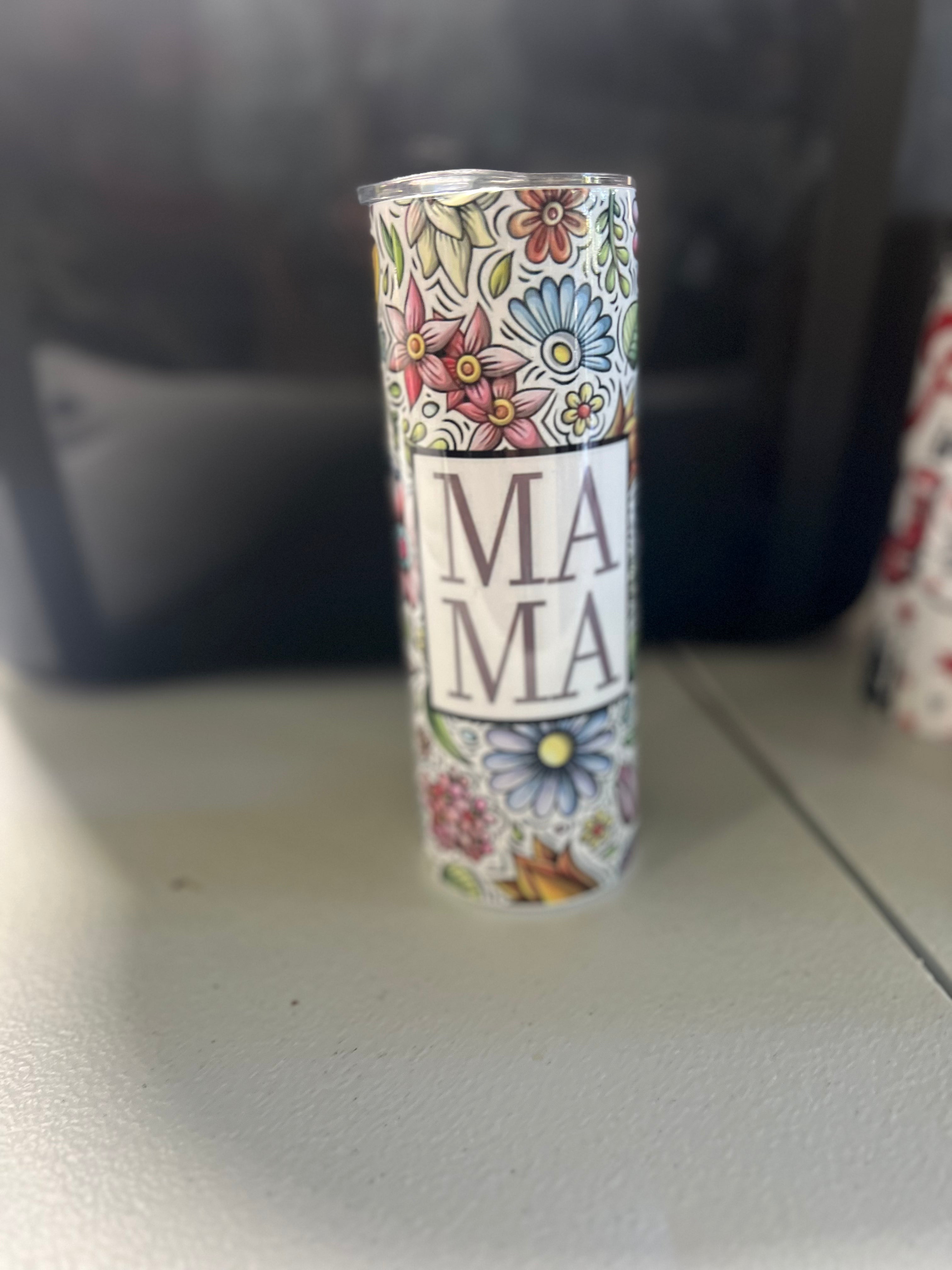 20oz MAMA floral tumbler